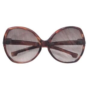 Vintage 70s Oscar de la Renta Oversized Tortoise Sunglasses Brown Gradient lens